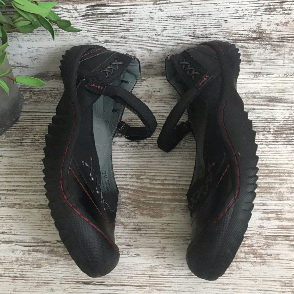 J 41 Pioneer Black Vegan Mary Jane Sport Shoe Women Sz 7 - Picture 3 of 6